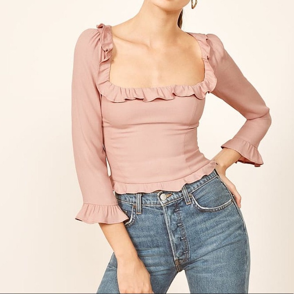 Reformation Barb Top in Blush Pink Size 6